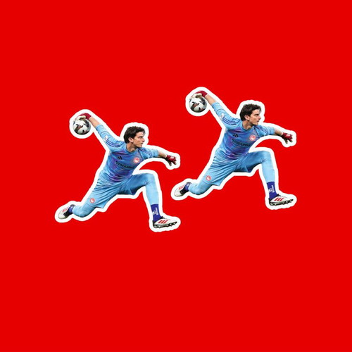 Konstantinos Tzolakis stickers of Olympiacos made to order, 2 pieces