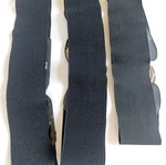 Set of 3 black elastic belts used with metal buckles