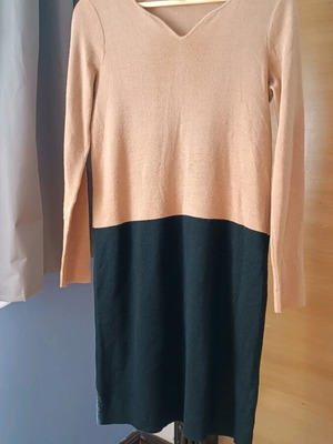 Rick Cardona wool blend dress like new, black and brown