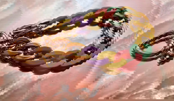 MULTICOLOR GOLD κρεμαστή αλυσιδα καρπού by Eros chain