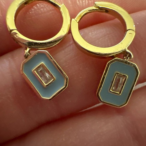 Silver hoop earrings gold plated like new
