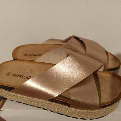 Platform sandals used, size 38, champagne color