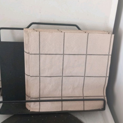 Napkin holder with napkins handm set like new