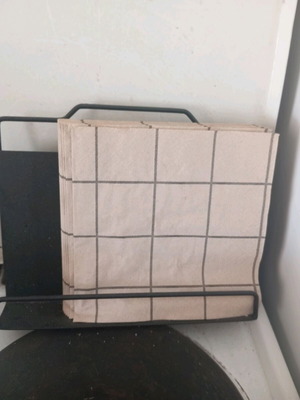 Napkin holder with napkins handm set like new