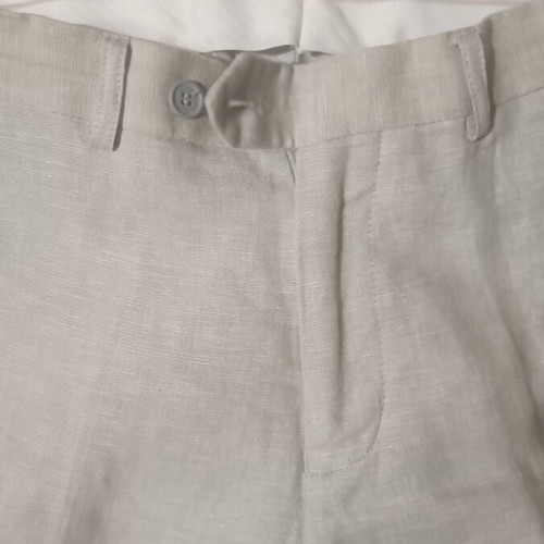 Linen suit ice color, like new, slim fit jacket size 46, trousers size 38