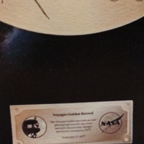 Canvas Gold Disc Voyager I new, printed on wooden frame 40x30 cm