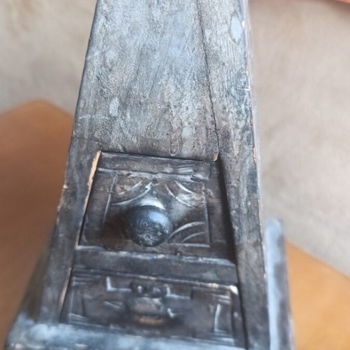 Boho wooden jewelry box used with defects