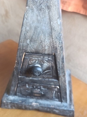 Boho wooden jewelry box used with defects