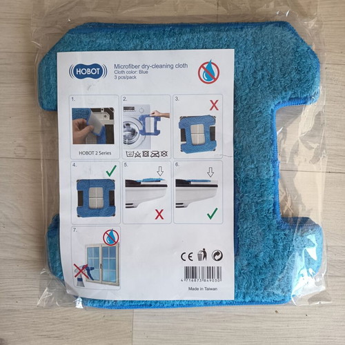 Hobot Series 2 Cleaning Cloths new, set of 3 blue
