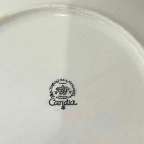 Set of 2 Minoan porcelain plates Candia "Harvest Time" used