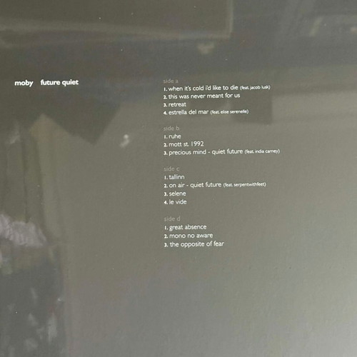 Moby Future Quiet 2× Vinyl Album Clear Vinyl edition new, electronic