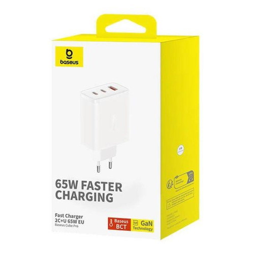 Baseus Cube Pro Charger 65W White with 3 Ports