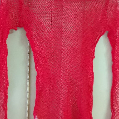 Red mesh blouse like new made of elastic material