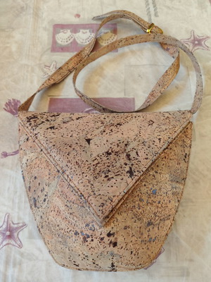 Bag made of natural cork like new, handmade