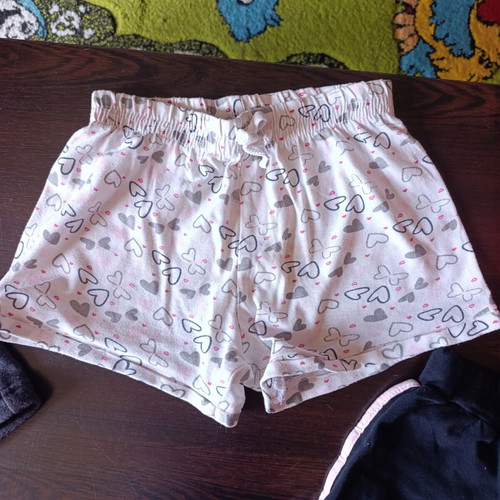 Girls' sports shorts used, size 6, black and white, pack of 3