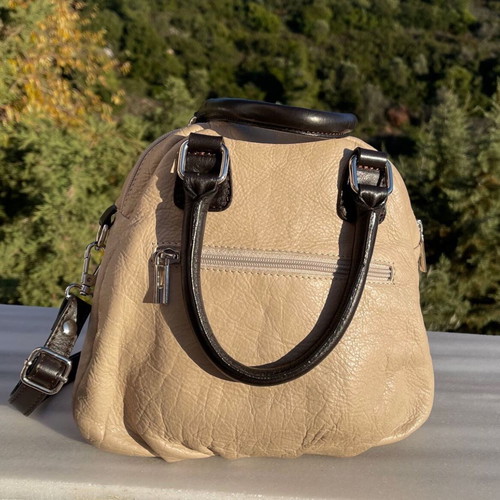 Made In Italia beige women's shoulder bag used, genuine leather