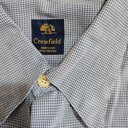 Crew Shirt Men Blue Plaid Short Sleeve Cotton XL like new
