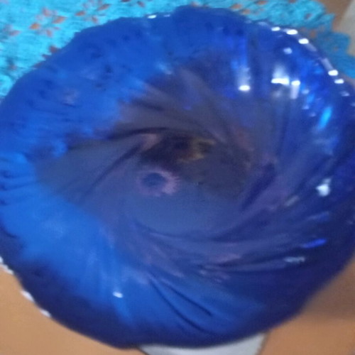 Blue salad bowl used