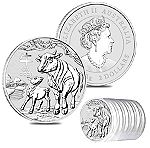  2021 $1 AUD Australia 1 oz 999 Fine Silver Elizabeth II '' YEAR OF THE OX LUNAR '' BU Perth Mint.