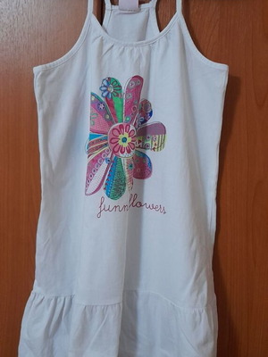 Losan Kids φόρεμα για κορίτσι με χάντρες στις τιράντες και φλοράλ τύπωμα, 140 εκ.