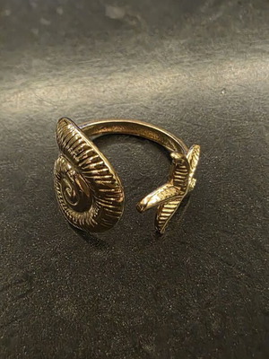 Stainless Steel Ring like new, gold color, adjustable