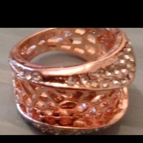 Diamond Wave Ring new, rose gold and white