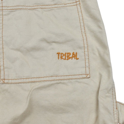 Tribal Baggy Long Shorts Beige Y2K Hip Hop Skate Style used, size XS-S