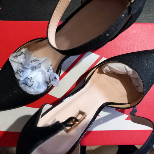 High-heeled shoes used, black, size 40