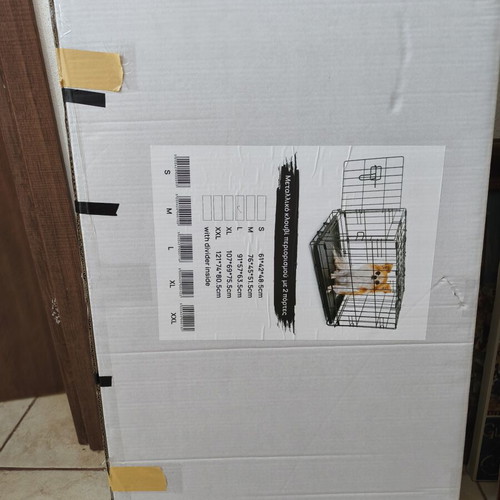 Metal pet cage with two doors, size large