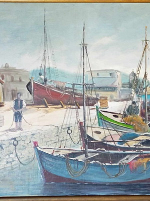 Oil painting on canvas by Al. Dialetis featuring Skiathos