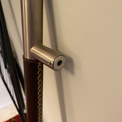 Wall hanger with leather covering brown like new