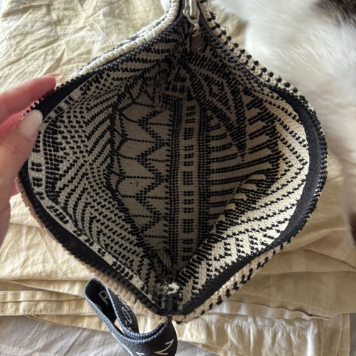 Sorena Handmade Embroidered Handbag like new, cotton, black and beige