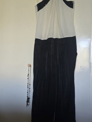 Promod Black Lace Detail Jumpsuit XL used