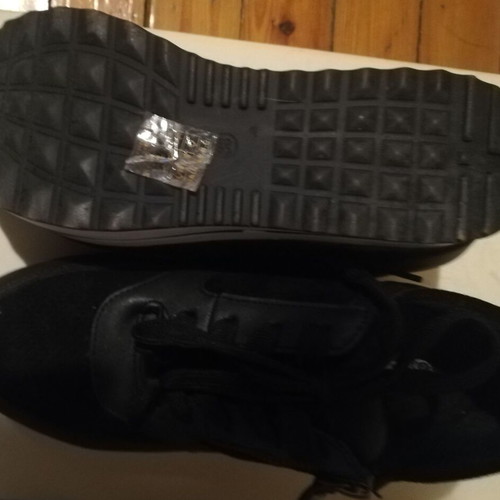Sneakers size 38 new, leatherette and suede, black and white