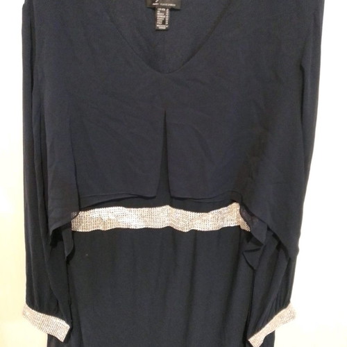 Frank Lyman evening dress with rhinestones used, blue, size L