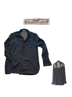 Mazas Desing Γυναικεία Πουκαμίσα Μαύρη Σαν Καινούργιο Με Διαφάνεια XXL