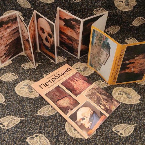 Petralona book like new with postcard, history and archaeology