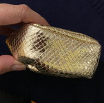 Verde crossbody bag pouch gold croco texture new synthetic leather