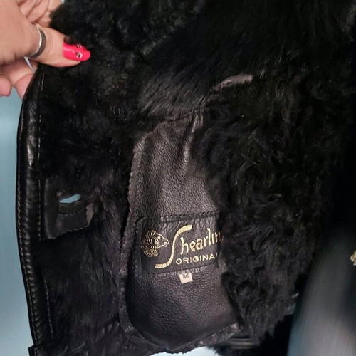 Vintage Shearling leather jacket like new, black