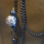 Long three-row hanging necklace