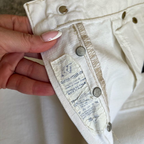 Versace jeans beige cotton-linen pants like new with Medusa detail