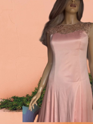Guy Laroche satin dress with bolero size S/36, like new, dusty pink