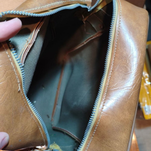 Vintage Rex Olympic leather bag 1960s handmade, like new
