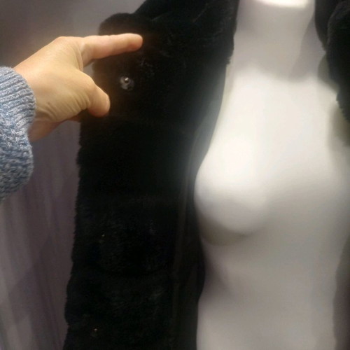 Black Fluffy Eco Fur Size L
