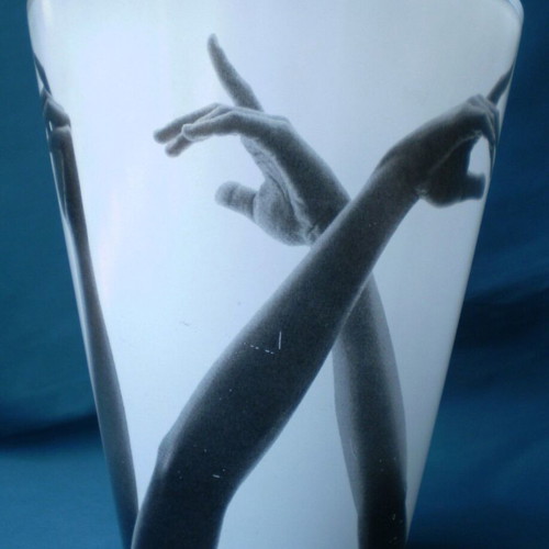 Fleria vase used, modern glass handmade signed artwork