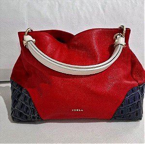 Furla genuie leather red large bag! 48×30