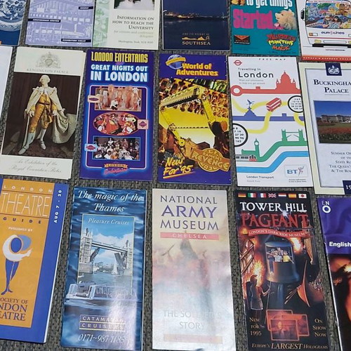London 1995 tourist guides and flyers like new, 55 pieces