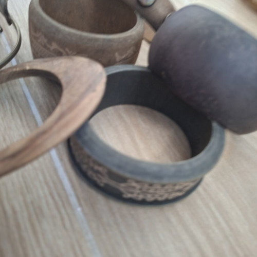 Wooden bracelets, brown