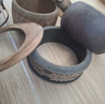 Wooden bracelets, brown