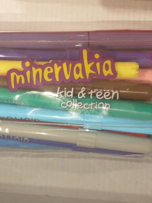 Two transparent pencil cases with pencils, rulers and markers like new